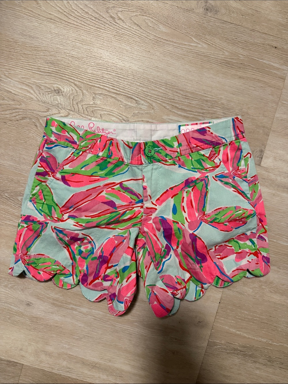 Lilly Pulitzer The Buttercup Short 000 XXS Floral Scalloped Hem 100% Cotton